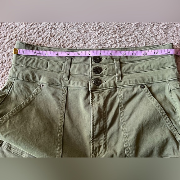 Veronica Beard Marley High-Rise Wide Leg Pants 28 Olive Convertible Ankle Tabs - Picture 14 of 16